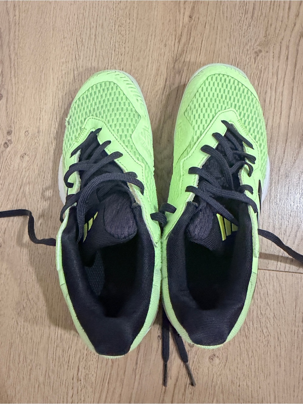 Kids Neon Green Pickleball Shoes- Adidas - size 2 1/2